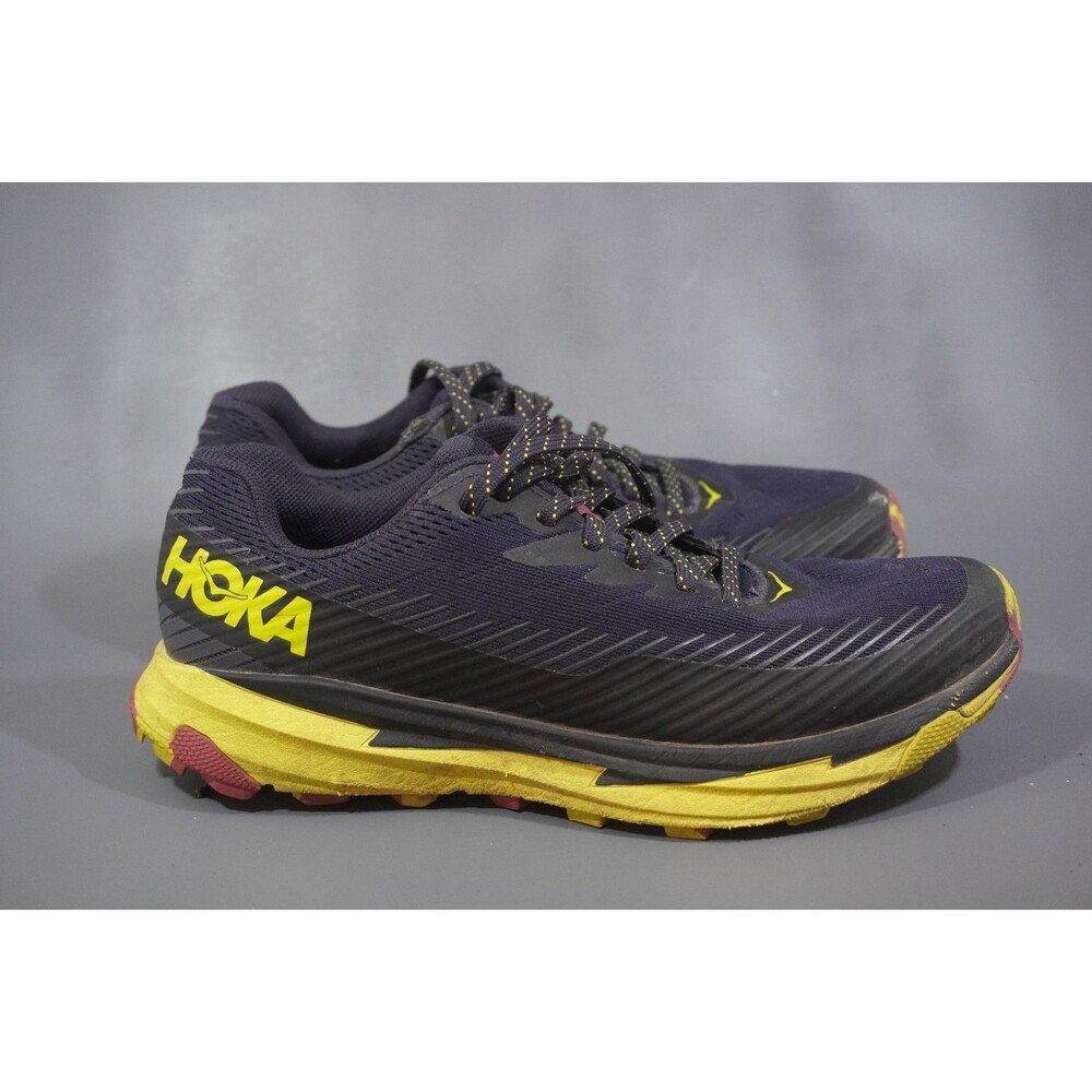 Hoka One One Torrent 2 Shoes Womens 7.5 Trail Running Sneakers Navy Blue Yellow